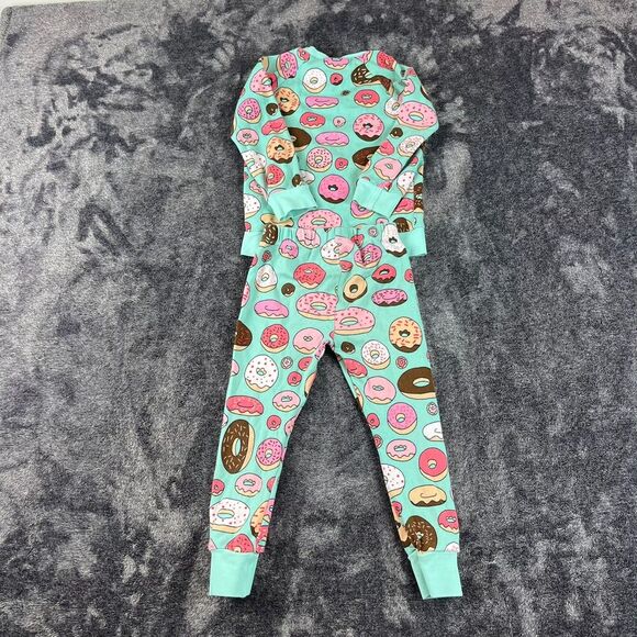 Purl Lamb Two Piece Donut Outfit Teal Pink Kids 4/5 T Long Sleeve Pants - Picture 8 of 11